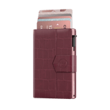 Kartenetui Plus Croco Bordeaux