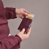 Kartenetui Plus Croco Bordeaux