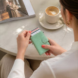 Porte-cartes Plus Croco Vert menthe 