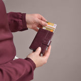 Kartenetui Plus Croco Bordeaux