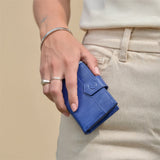 Kartenetui Plus Croco Blau