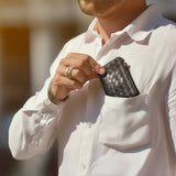 Pasjeshouder Slim Woven Zwart