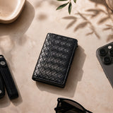 Porte-cartes Slim Noir tressé